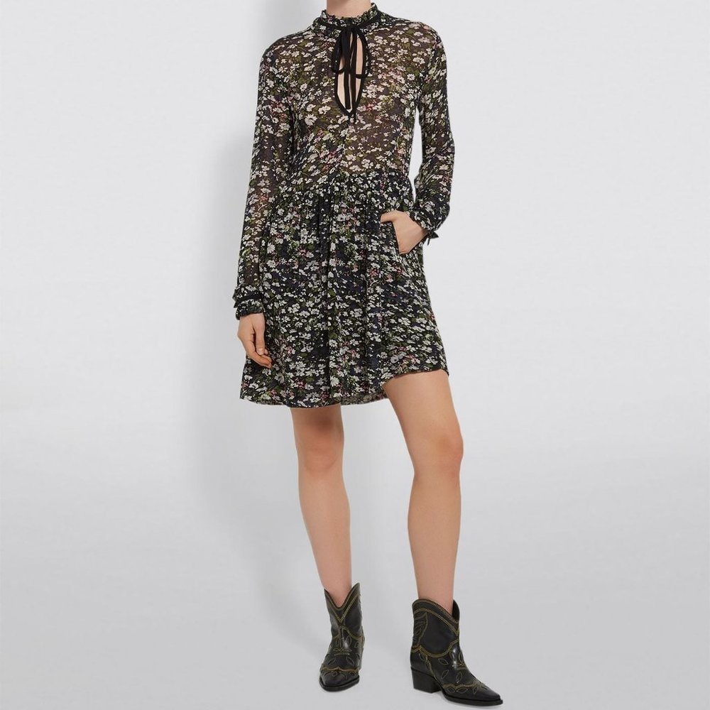 Ganni Floral Ruffle Dress